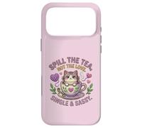 Cat in Teacup Spill the Tea Not Love Single Cute Kitten Case for iPhone 17 Pro Max
