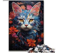 Cat in The Flowers 1000 Piece Jigsaw Puzzle for Adults Teens, Stress Reliever Staycation Kill Time Enhance Love between Couples (26x38cm)