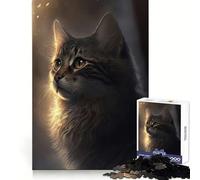Cat in The Shadows Jigsaw Puzzles 1000 Piece for Adults Thought Training Peaceful Escape Uniform Cut (38x26cm)