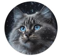 Cat in The Snow 1000-Piece Jigsaw Puzzle Cardboard Jigsaw for Mother'S Day, Birthdays, Christmas (67.5x67.5cm)