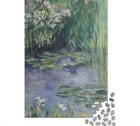 Cat in The Waterlilies Pond Jigsaw Puzzle 1000 Pieces for Adults Weekend, 52x38cm/1000pcs