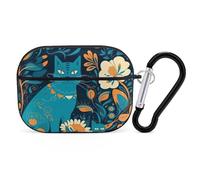 Cat in The Wild AirPods Pro 2 Case Cover, Shockproof Hard Shell Protective Case for Women Men, Compatible with Airpod Pro Case 2nd/1st Generation with Keychain-Black