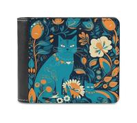Cat in The Wild Leather Wallets RFID Blocking Slim Front Pocket Wallet Leather Money Clip, Stylish Mens Bifold Wallet Credit Card Holder Gift for Men