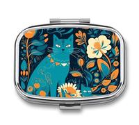 Cat in The Wild Pill Box Pill Case Cute Pill Organizer Pill Holder Medicine Pill Organizer Pill Container Daily Pill Organizer Small Pill Box Pill Case for Purse Pocket