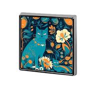 Cat in The Wild Suit Lapel Pin Fashion Lapel Pins for Men Women for Backpacks Funny Hat Brooch Pin Personalized Bag Lapels Badge Metal Novelty Buttons & Pins (Square)