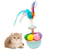 Cat Indoor Entertainment Interactive Toy - Kitten Balance Swing Ball with Feathers - Self Playing Interactive Fun Enriching Training Toy for Cats Indoor And Outdoor | Cat Training Indoor Booty