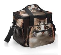 Cat Insulated Lunch Box Portable Cooler Bag Extra Large Lunch Bag Lunch Cooler Leakproof Ice Chest Thermal Cooler Shopping Bags for Beach, Picnic, Camping, Shopping