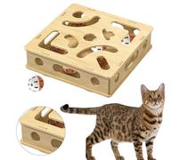 Cat Intelligence Maze Box,Cat Puzzle Enrichment Maze Interactive Puzzle Toy with Bell,Mental Play - Cats Enrichment Feeder Box,Indoor & Boredom Relief,Relief Play Home Alone Indoors Boredom