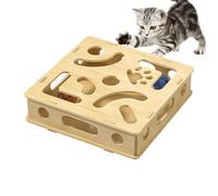 Cat Intelligence Maze Box - Density Board Brown 25 x 25 x 8 cm | Cat Puzzle Toy Interactive Puzzle Toy | The Exciting Brain Stimulation Game for Cats to Train Playing Curiosity