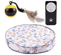 Cat Interactive Ball Toys Fast Rolling Ball in Play Mat | Interactive Cat Toy Ball Anti Depression Ball for Indoor Cat Kitten Play Mat Remote Control USB Charging