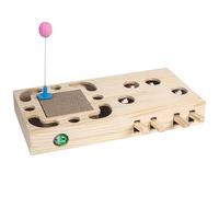 Cat Interactive Board - Cat Activity Fantasy Board, Cat Strategy Game Board, Kitten Teaser Box,Fun Cat Punch Game, Puzzle Catnip Toy Scratching Pad, Mole Hunt Game, Teaser Wand For Exercise Play