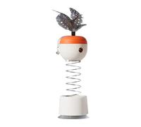 Cat Interactive Feeder | Safe Spring-Loaded Cat Treat Feeder Feather Toy with Bell - Stable Suction Cup Pet Slow Feeder Puzzle Ball for for Indoor Cats Kittens