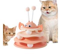 Cat Interactive Toys, Self Play Cat Toys, Interactive Three-Story Cats Toy Tower, Cute Turntable Tower with Balls, Cats Enrichment Toy for Kitten Enrichment Stimulation Exercise Play Chasing Hunting