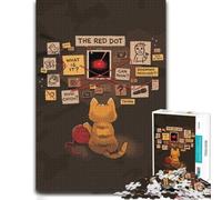 Cat Investigates The Red Dot Paper Puzzle 1000pcs (70x50cm) for Adults | Weekend puzzle activity on indoor afternoons for steady concentration.