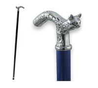 Cat Italy Walking Stick - Elegant Style in Pewter and Liberty Wood Personalised | Vintage Silver Colour | Cavagnini Orthopaedic Design | For Men and Women | Over 70 Models Available