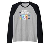 Cat It's My Birthday Raglan Baseball Tee