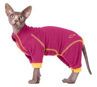 Cat Jacket, Post Surgery Suit with Legs Anti Scratch Pyjamas Cat Coat to Stop Licking Alternative to the Cone Do Not Inhibited Pet's Movements(RoseRed, XL)