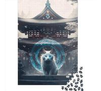 Cat Japan Paper 1000 Pieces Jigsaw Puzzle for Adults Creative Rectangular Puzzle Brain Exercise Challenge Game 1000pcs (38x26cm)