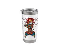 Cat Japanese Samurai Ninja Japanese Warrior Cherry Blossom Stainless Steel Insulated Tumbler
