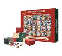 Cat Jigsaw, Countdown Calendar 24 Days 1000 Piece Paper Family Game Jigsaw Puzzle Christmas Cats Jigsaw Toy,24 Boxes Countdown To Christmas Merry Christmas Cat Advent Jigsaw Puzzle