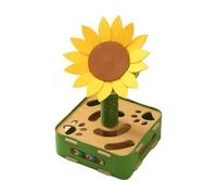 Cat Jigsaw Puzzle Toy | Interactive Cat Puzzle with Sunflowers Design | Anti- Base - Scratching Post Stand - Spiritual Promotion and Enrichment Through Play for the