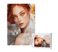 Cat Jigsaw Puzzles for Adults 1500 Piece, Woman Puzzles for Adults Wooden, Funny/Difficult/Impossible/Challenging Decompression Games, As a Birthday for Women and Men ML-170