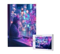 Cat Jigsaw Puzzles for Adults 3000 Night View Large Jigsaw Puzzles for Adults, Funny/Difficult/Impossible/Challenging Decompression Games, As a Birthday for Women and Men 2T-1973