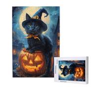 Cat Jigsaw Puzzles for Adults 500 Piece, Halloween Puzzles for Adults Wooden, Funny/Difficult/Impossible/Challenging Decompression Games, As a Birthday for Women and Men ML-304