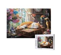 Cat Jigsaw Puzzles for Adults 500 Piece, Retro Puzzles for Adults Wooden, Funny/Difficult/Impossible/Challenging Decompression Games, As a Birthday for Women and Men ML-248