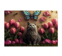 Cat Jigsaw Puzzles for Adults 5000, 5000 piece Jigsaw Puzzles for Adults, Challenging Wooden Jigsaws Puzzle for The Whole for Women, Puzzle for Home Wall Decor, Gifts for Women/Men, Theme: Tulip G-72
