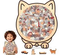 Cat Jigsaw Puzzles, Morandicolor Cat Shaped Wooden Puzzle, Wooden Cats Puzzle, Creative Gifts for Cat Lovers, Irregular Framed Framed Puzzles by Adorable Cat Outlines