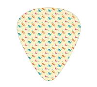 Cat Jumping Guitar Picks Picks 12 Pack with Thin Box,Colorful Jumping Cat Silhouettes Playing with Yarn Balls Meow Pattern Childish,Special Guitar Plectrums Gift Set for Guitarist