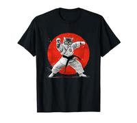 Cat Karate Judo Japan Japanese Flag Funny Kung Fu Fighting T-Shirt