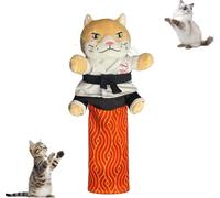 Cat Karate Kitty Puppet Cat Wrestling Puppet with Protective Forearm Sleeve,Cats Hand Biting for Play Karate Kitten Toy Interactive Boxing,Cats Wrestling Glove Puppets Toy for Safe Play (1 Pcs)