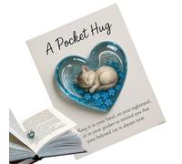 Cat Keepsake | Heart Shaped Card Souvenir For Souvenir,Inspirational Cards With Cats - For Soothing Teen Girls Family Christmas Holiday Sympathy Encouragement Support