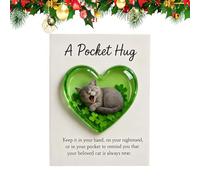 Cat Keepsake Memorial | Cute Heart-Shaped Keepsake, Cat Table Decoration with Positive Card - For Pet Lovers as an Expression of Compassion and Encouragement for the Bookshelf and