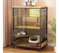 Cat Kennel Indoor Enclosure, Extra Large 3 Tier Cat Cage with Wheels, Multi-level Crate for 1-2 Cats, Ideal for Safe and Comfortable Indoor Living