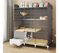 Cat Kennels for Indoor Cats, Cat Cage Playpen, Cat Cage Carrier with Casters for Easy Movement, The Top Floor can Store Things (Color : Package 1, Size : 109x39x125 cm)