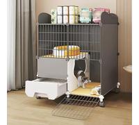 Cat Kennels for Indoor Cats, Cat Cage Playpen, Cat Cage Carrier with Casters for Easy Movement, The Top Floor can Store Things (Color : Package 1, Size : 75x39x89 cm)