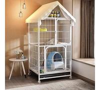Cat Kennels For Indoor Cats X Large,Pull Out Tray From Back And Front,Small Animal Habitat With Wheel,Cat Hammock And Platform Ladder,White,Black,White-3 layer