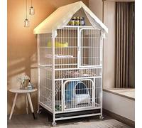 Cat Kennels For Indoor Cats X Large,Pull Out Tray From Back And Front,Small Animal Habitat With Wheel,Cat Hammock And Platform Ladder,White,Black,White-4 layer