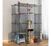 Cat Kennels Pet Playpen Cat Crate Large 2/3/4/5 -Tier Cat Cage Metal Wire Small Animal Kitten House Pet Enclosure Large Rest And Play Space, Easy Installation (Color : B, Size : 111 * 75 * 146CM)