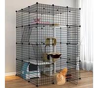 Cat Kennels Pet Playpen Cat Crate Large 2/3/4/5 -Tier Cat Cage Metal Wire Small Animal Kitten House Pet Enclosure Large Rest And Play Space, Easy Installation,A-111 * 111 * 146CM