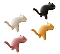 Cat Key Holder | Bag Hook for Desk with Cat Shaped | Adhesive Removable Clamp Clip 4Piece for Kitchen Outdoor Bathroom Closet Purse Backpack Cable Cord