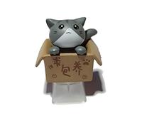 Cat Keycap Esc keycaps DIY Personality Custom Cartoon Anime Keycap Replacement Bottom Backlit Keycaps Gift for Mechanical Keyboard KeyCap OEM R4 Height (Transparent) (Grey)
