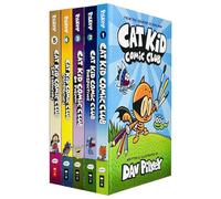 Cat Kid Comic Club Series Collection 5 Books Set By Dav Pilkey (Cat Kid Comic Club, Perspectives, On Purpose, Collaborations & Influencers)