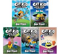 Cat Kid Comic Club Series Collection 5 Books Set By Dav Pilkey (Cat Kid Comic Club, Perspectives, On Purpose, Collaborations & Influencers)