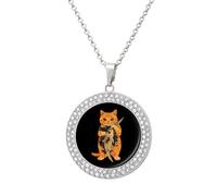 Cat Killer Fish Vintage Necklace Gold Silver Pendant Jewelry Lady Multicolored Diamond Necklaces with Chain