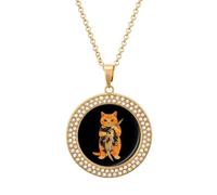Cat Killer Fish Vintage Necklace Gold Silver Pendant Jewelry Lady Multicolored Diamond Necklaces with Chain