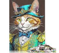 Cat King Jigsaw Puzzles Puzzles for Adults Kids. 1000 Piece Whimsical Challenge Toy Educational Games Home Decoration for Educational Games Gifts 1000pcs (75x50cm)